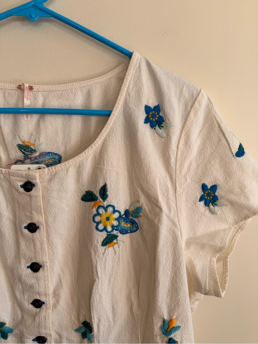 free people Kelly Embroidered Blouse. NWT - Picture 4 of 8